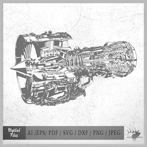 Jetmotorvektor eps / ai / svg / png / pdf / jpeg / dxf