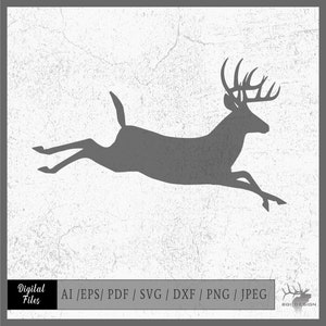Running Deer vector eps / ai / svg / png Running Buck silhouette