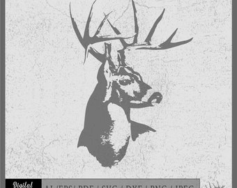Whitetail Buck 2 vector eps / ai / pdf / dxf / svg / png / jpeg Buck silhouette