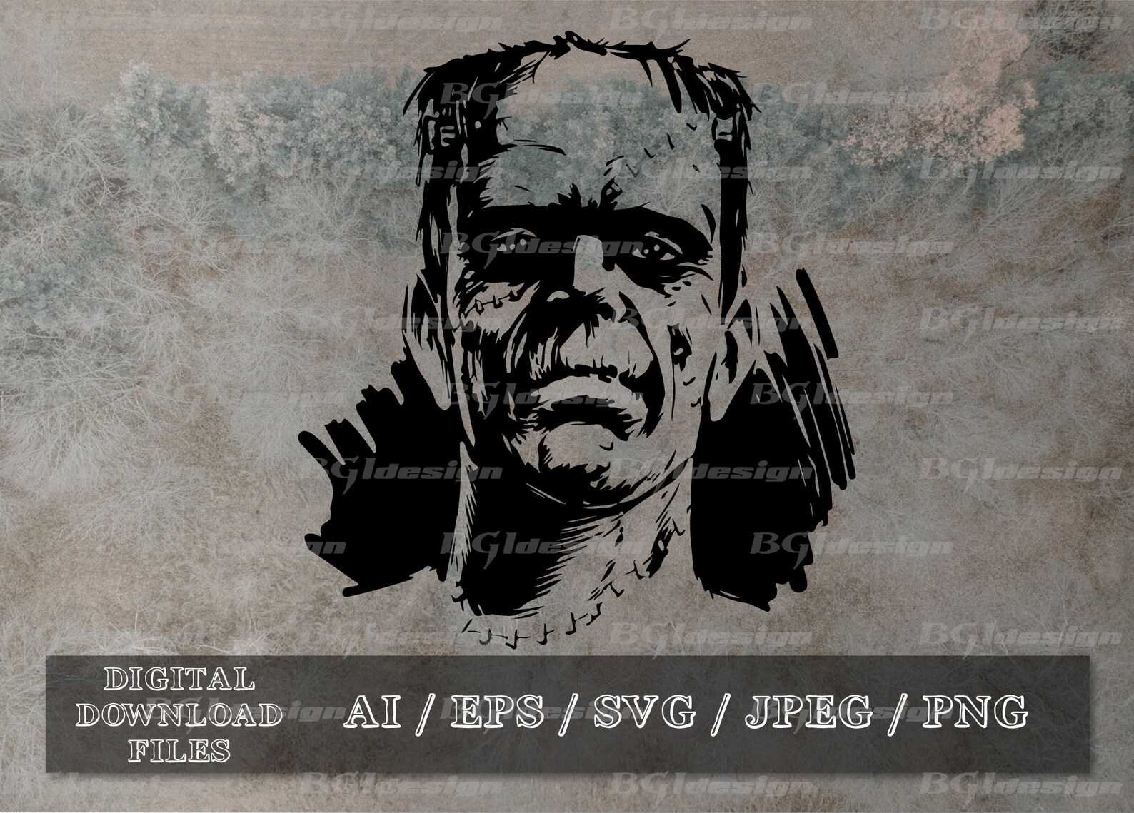 Frankenstein Vector Eps / Ai / Svg / Png Monster Svg | Etsy