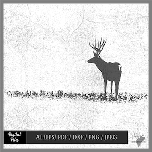 Maultier Hirsch 118T Vektor eps / ai / svg / pdf / dxf / png / jpeg Buck Silhouette
