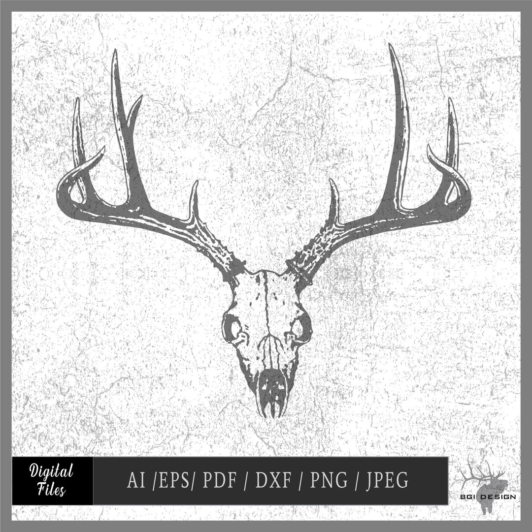 Deer Skull 772W Vector Eps / Ai / Svg / Dxf / Pdf / Png
