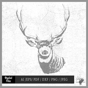 Big Mulie 7299H Vektor eps / ai / pdf / dxf / png / jpeg Buck Silhouette