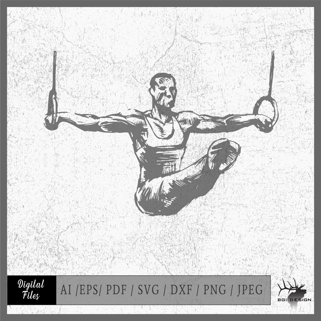 Gymnastics 2 Vector Eps / Ai / Svg / Pdf / Dxf / Png / Jpeg Rings - Etsy