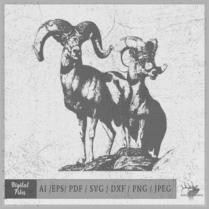 Bighorn Ram 3 vector eps / ai / svg / png Bighorn Sheep silhouette