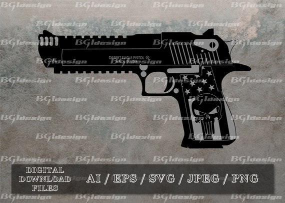 Desert Eagle Pistol Vector Eps / Ai / Svg / Png 50 Cal. | Etsy