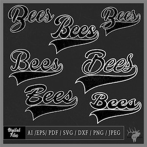 Bees Baseball vector files .ai / .eps / pdf / svg / jpeg / png Bees Mascot