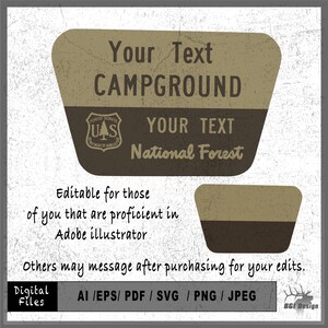 Bosque vectorial Campground1 eps / ai / svg / png BLM, Servicio Forestal, Bosque Nacional