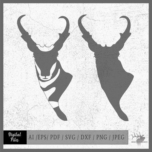 Pronghorn 3 vector eps / ai / svg / pdf / dxf / png / jpeg Antelope Buck