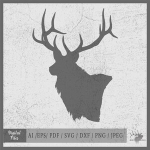 Elk Bull 1 vector eps / ai / svg / pdf / dxf / png / jpeg Bull Elk