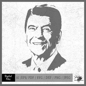 Ronald Reagan eps / ai / svg / png 40e president