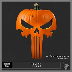 Halloween Punisher PNG Image Pumpkin Head