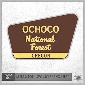 Bosque Nacional Ochoco vector eps / ai / dxf / svg / pdf / png BLM, Servicio Forestal, Bosque Nacional