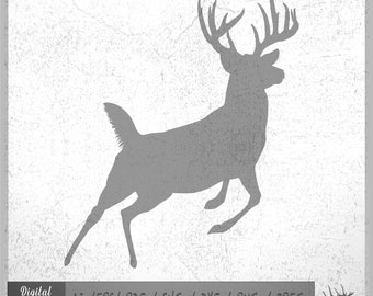 Jumping Deer vector eps / ai / svg / pdf / dxf / png / jpeg Running Buck silhouette