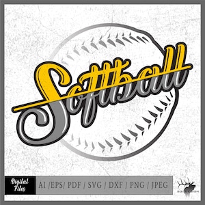 Softball 1 vector files .ai / .eps / pdf / svg / jpeg / png Softball Template