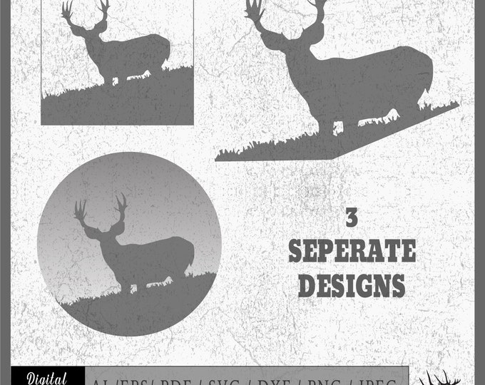 Mule Deer 2 Vector Eps / Ai / Svg / Pdf / Dxf / Png / Jpeg Buck ...