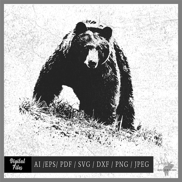 Black Bear 7 vector eps / ai / svg / pdf / dxf / png / jpeg