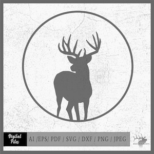 Weißwedel Kreis 2 Vektor eps / ai / pdf / svg / dxf / png / jpeg Buck Silhouette