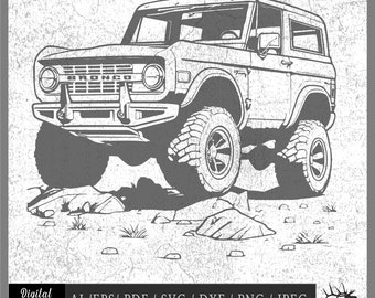Bronco 03ai vector eps / ai / pdf / dxf / svg / png / jpeg Bronco 4x4