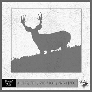 Mule Deer 2 Vector Eps / Ai / Svg / Pdf / Dxf / Png / Jpeg Buck ...