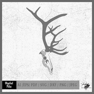 Elk Skull 1 vector eps / ai / svg / png Elk silhouette