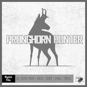 Pronghorn Hunter vector eps / ai / svg / pdf / dxf / png / jpeg Antelope Buck