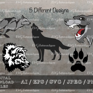 Wolves Vector Eps / Ai / Svg / Png Wolf - Etsy