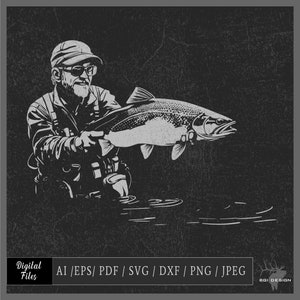 Fishing 80 vector eps / ai / pdf / dxf / svg / png / jpeg Fish Fishing