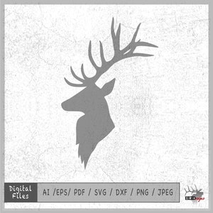 Elk Head 1 vector eps / ai / svg / png Elk silhouette