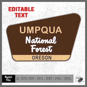 Bosque Nacional EDITABLE vector eps / ai / dxf / svg / pdf / png BLM, Servicio Forestal, Bosque Nacional