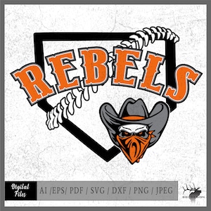 Rebels Baseball vector files eps / ai / svg / pdf / dxf / png / jpeg