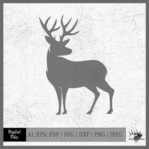 Hirsch 1 Vektor eps / ai / svg / pdf / dxf / png / jpeg Buck Silhouette