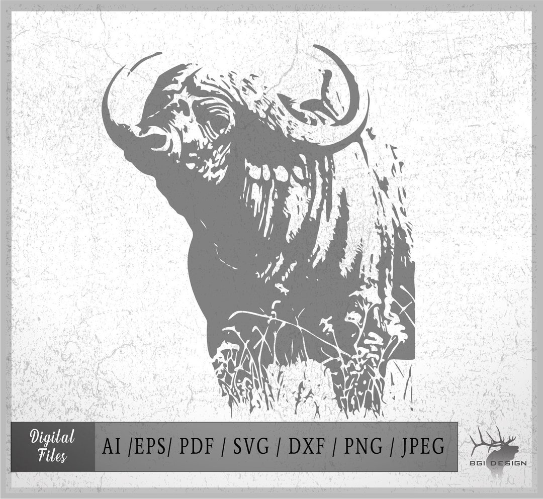 Water Buffalo 1 Vector Eps / Ai / Pdf / Svg / Dxf / Png / Jpeg Etsy