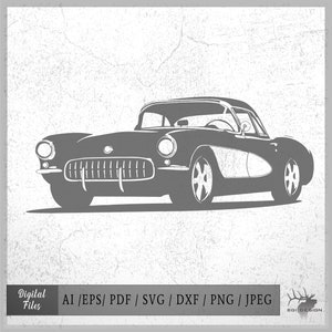 Corvette 1 vector eps / ai / svg / png Classic Car