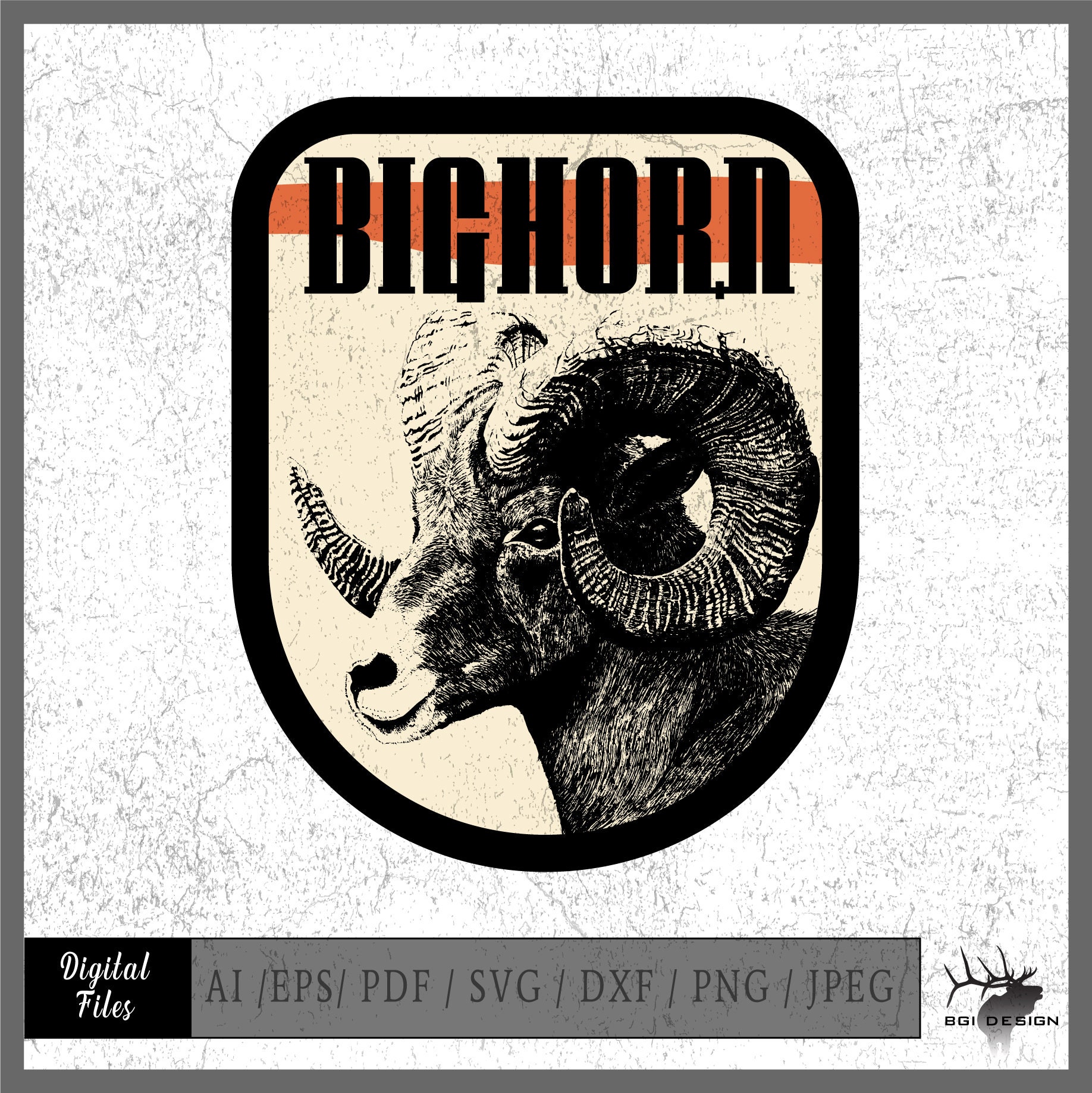 Bighorn Ram 9 vector eps / ai / pdf / jpeg / png Bighorn Sheep logo, image size:1836x1837