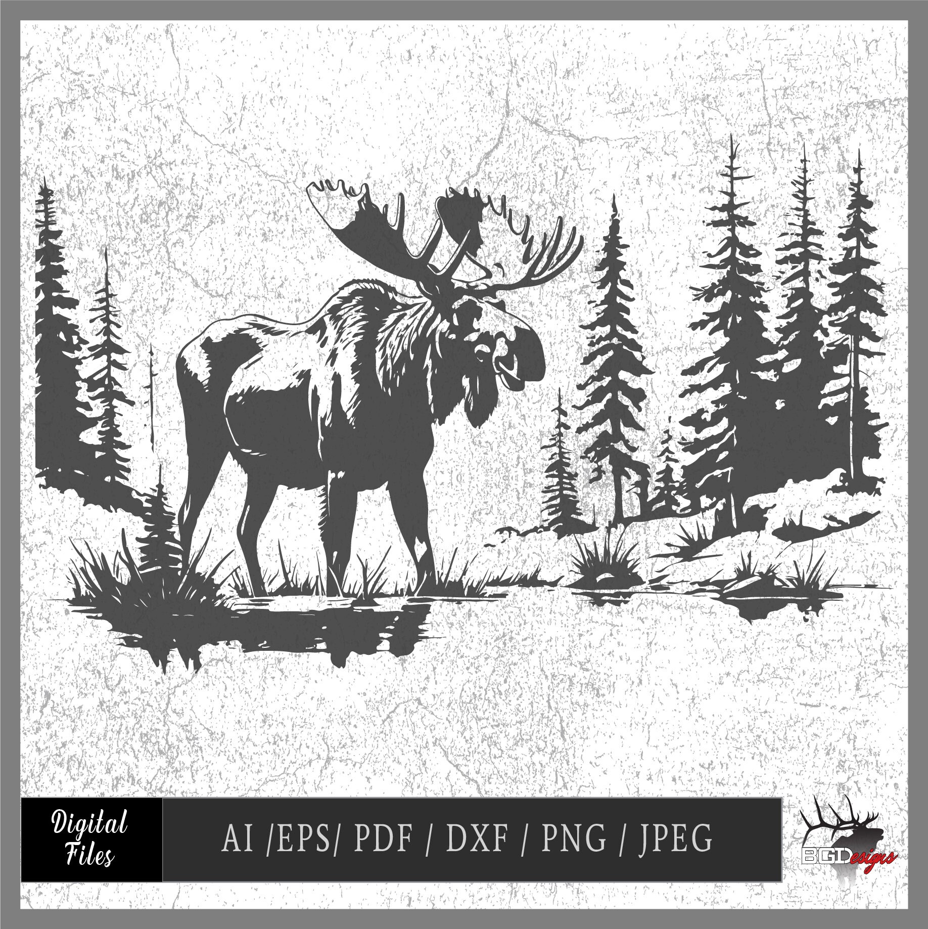 Muscle Moose Vector Moose 670A Vector Eps / Ai / Dxf / Svg / Pdf / Png / Jpeg - Etsy