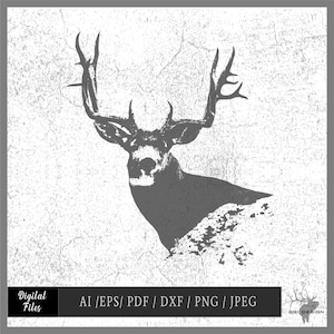 Maultier-Hirsch 77655 Vektor eps / ai / pdf / dxf / png / jpeg Bock Silhouette