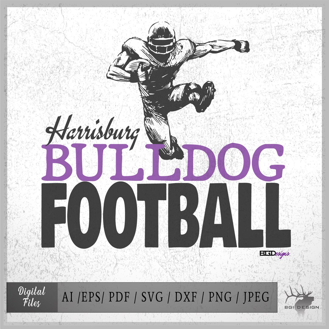Bulldog Football 2 Vector Files .ai / .eps / Pdf / Svg / Jpeg - Etsy