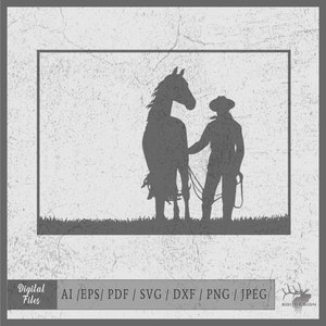 Cowboy 2 eps / ai / svg /dxf / pdf / png / jpeg Rancher Wrangler