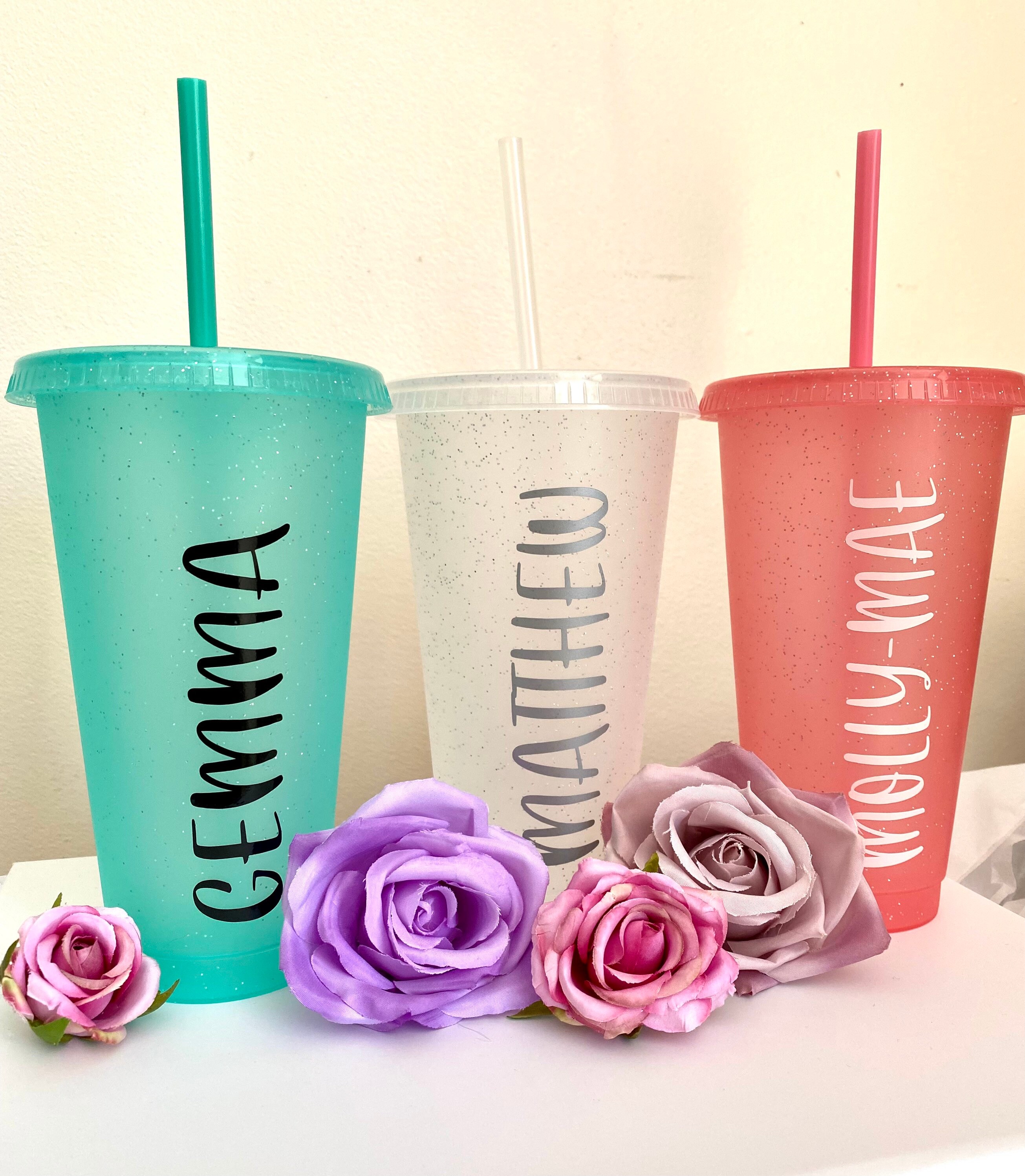 Personalised Cold Coffee Cup With Straw Etsy