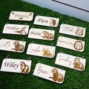 Personalisierte Haustier Plakette, Käfig Kennzeichnung, Hundehütte, Katze, Hamster, Vogel, Kaninchen, Meerschweinchen, Schildkröte, Schlange Anhänger für Futternapf, Fisch Aquarium