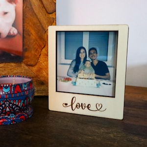 Custom Wooden Polaroid and Instax Photo Frame – Engraved Wood Display for Mini, Square, Wide, 600 & i-Type Pictures – Personalizable Gift
