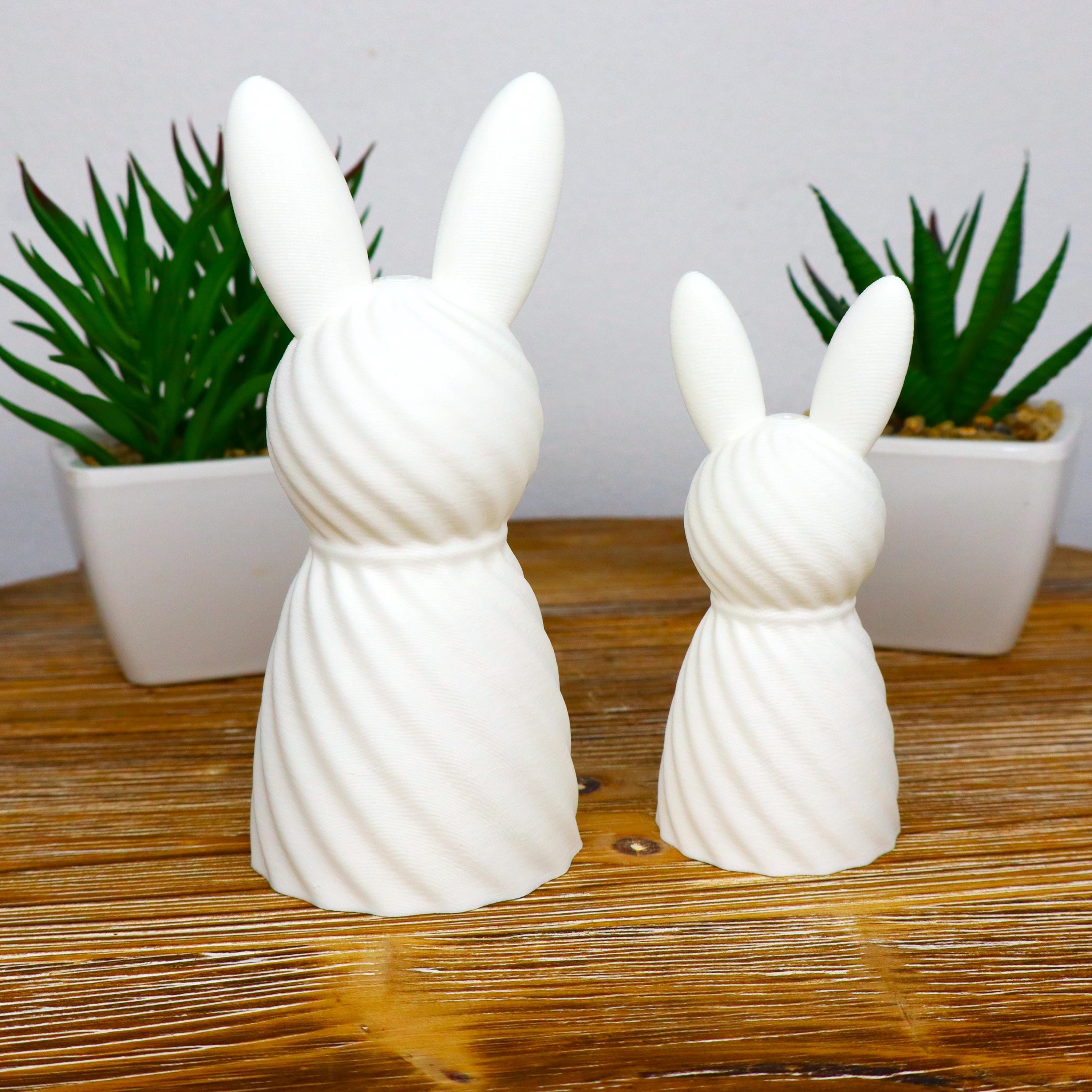 Minimalist Spiral Bunny Sculptures, Easter Bunny Decor Set, Modern ...