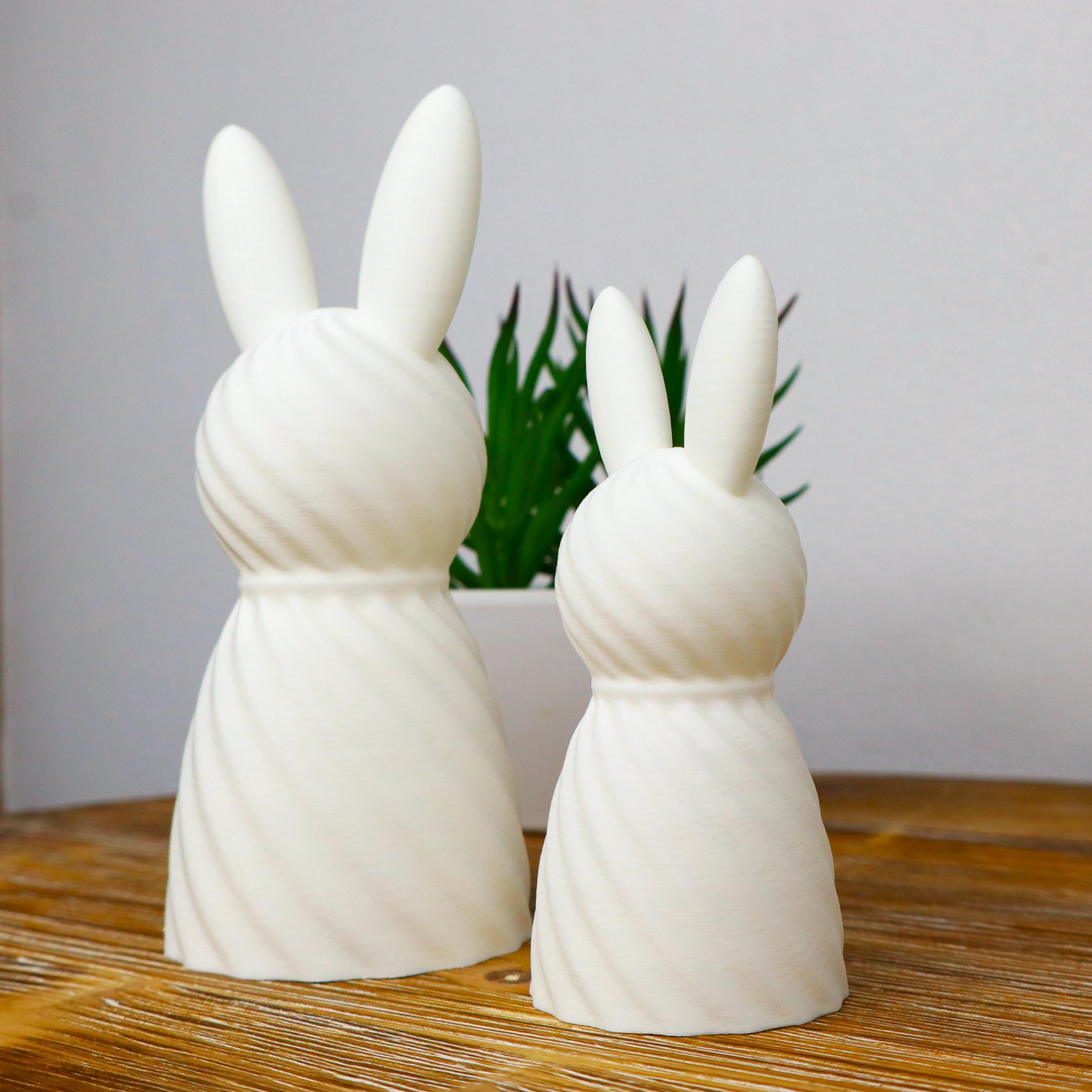 Minimalist Spiral Bunny Sculptures, Easter Bunny Decor Set, Modern ...