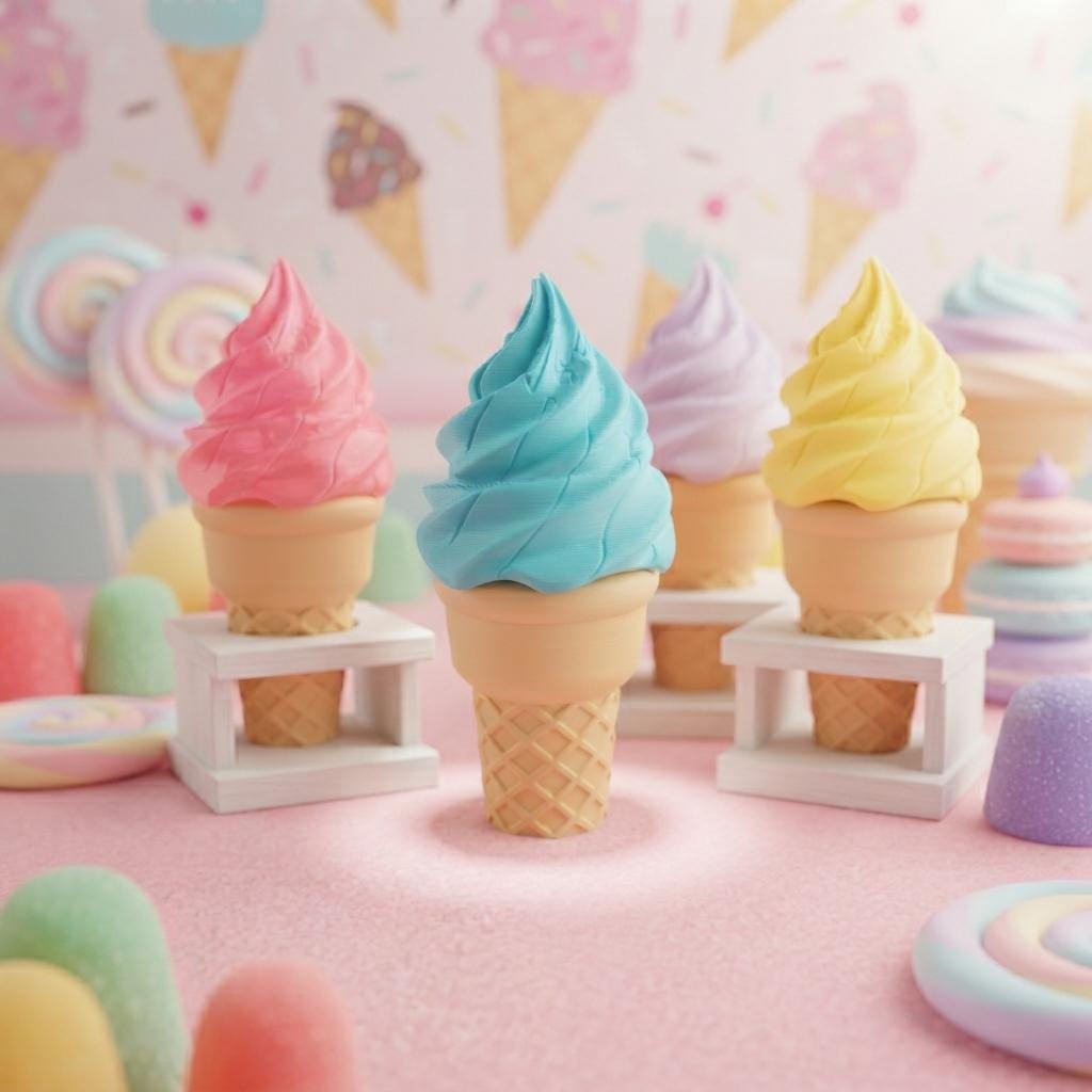 Magic Ice Cream Cone Toy, Interactive Pretend Food, Transforming Ice Cream, Play Kitchen Toy, Sensory Fidget Gift, Perfect Kids Gift