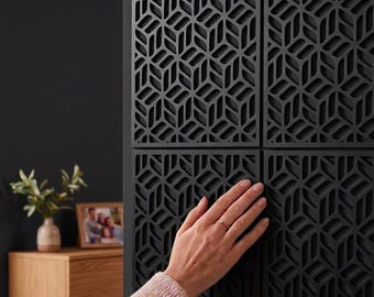 Geometric Cobogó Wall Panel | Modern 3D Wall Tile Decor | Cubic Accent Wall for TV Background Bedroom Decor