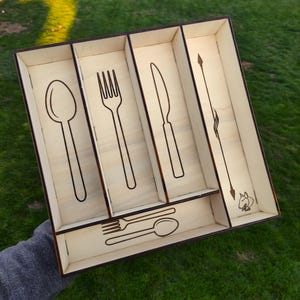 Custom Wooden Cutlery Organizer, Personalized Drawer Divider, Adjustable Silverware Tray, Kitchen Organization, Custom Size Utensil Holder