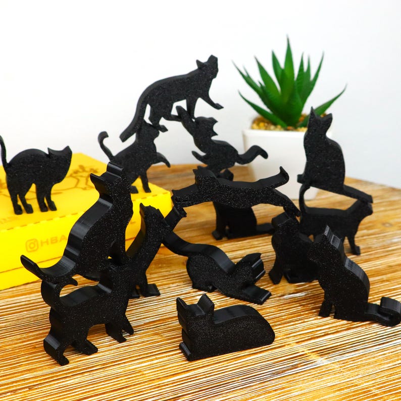 Stack the Cats Game, Cat Balancing Game With 15 Pieces, Fun Cat Toy ...