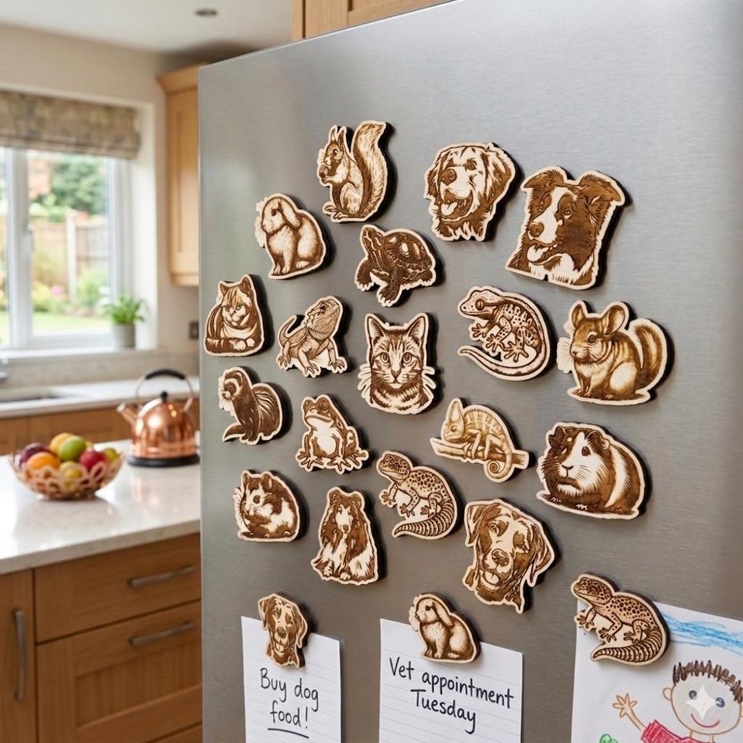 Dog Magnet Display Rack Custom Pet Magnet, Any Personalized Pet Fridge Decor, Dog Cat Bird ...