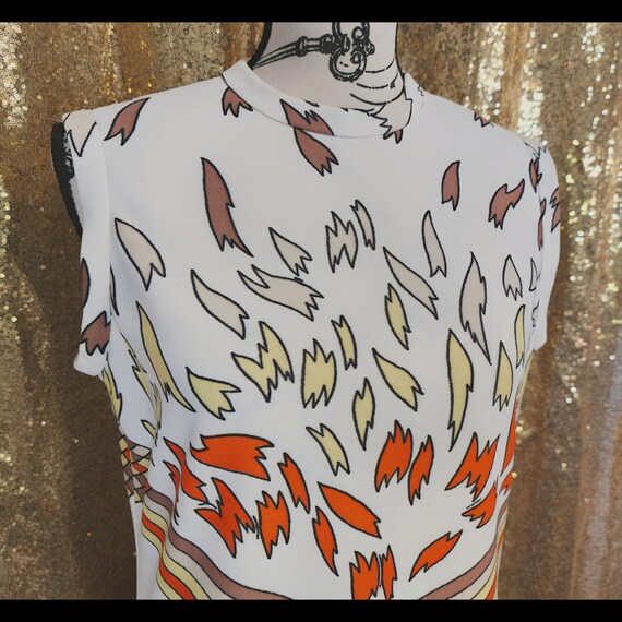 Stunning Vintage 60s 70s Leslie Fay Mod Abstract … - image 3